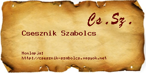 Csesznik Szabolcs névjegykártya